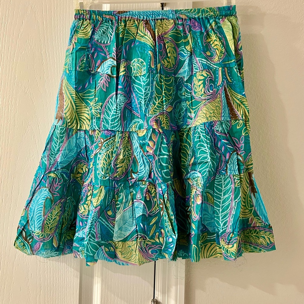 NWT Raj Tropical Leaf Print Skirt